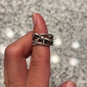 Pandora Bow Wrap Ring with Rhinestone accents